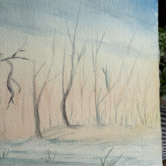 Serene Spooky Landscape Watercolor Art Print - Picture 5 of 8